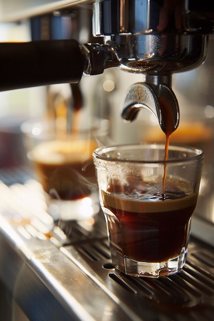 Photo gratuite la machine à café fait une tasse de café parfaite.