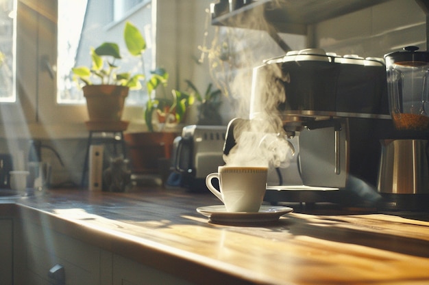 Photo gratuite la machine à café fait une tasse de café parfaite.