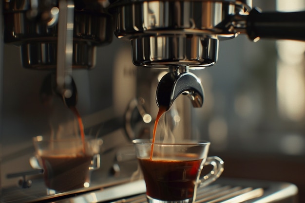 Photo gratuite la machine à café fait une tasse de café parfaite.