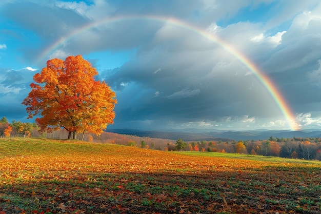 Photo gratuite le magnifique arc-en-ciel dans la nature