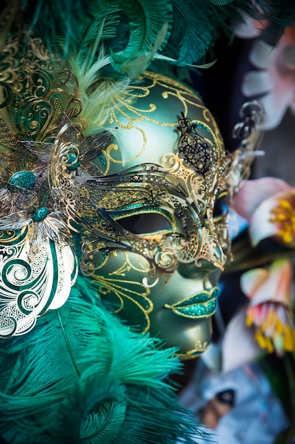 Photo gratuite masque élégant de carnaval vénitien