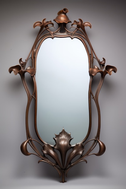 Photo gratuit miroir orné dans le style art nouveau