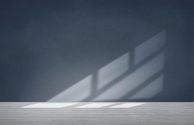 Photo gratuite mur bleu dans une pièce vide avec sol en béton