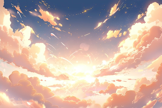 Photo gratuite des nuages de style anime