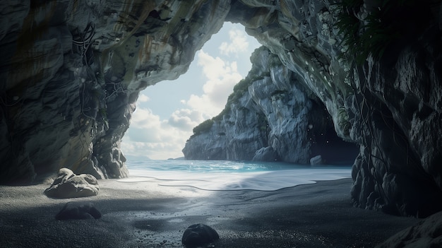 Photo gratuite le paysage de la plage de pierre