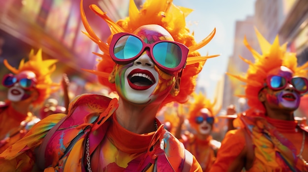 Photo gratuite un personnage futuriste dans un portrait de carnaval