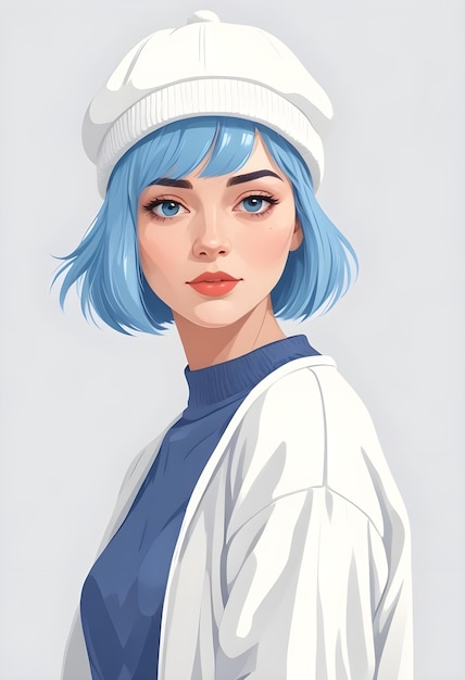 Photo gratuit le portrait d'une belle femme de dessin animé