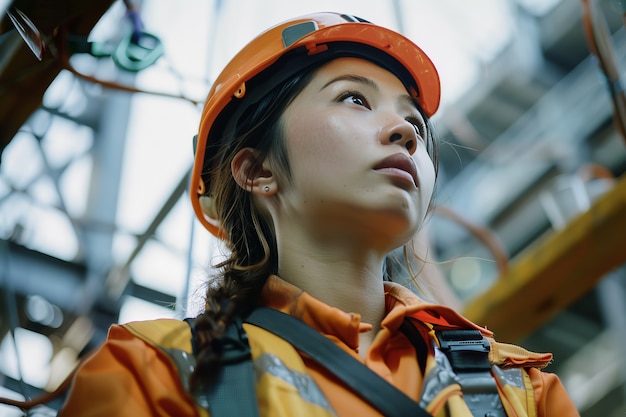 Photo gratuite portrait d'une personne travaillant dans le secteur de la construction