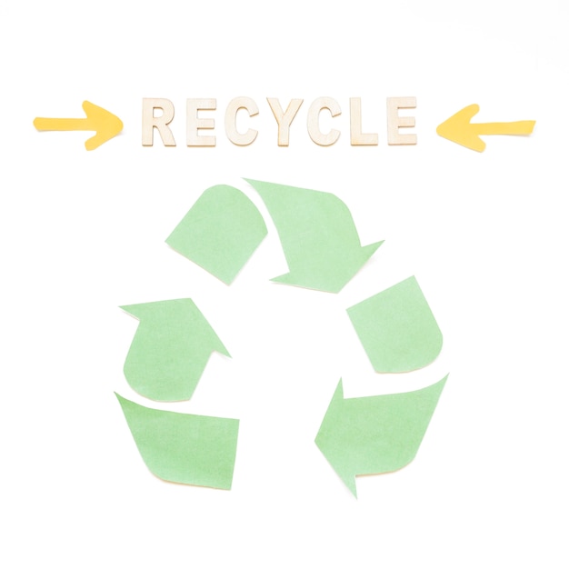 Photo gratuite recycler le mot avec le symbole