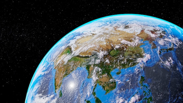 Photo gratuite rendu 3d de la planète terre