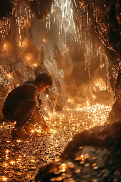 Photo gratuite la scène de la fantaisie de l'argent