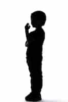 Photo gratuite silhouette de portrait classique d'enfant