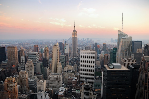 Photo gratuite skyline de manhattan à new york