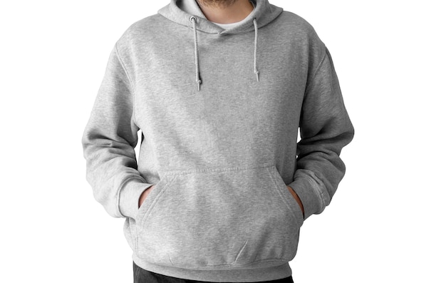 Sweat à capuche gris isolé