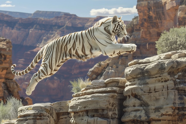 Photo gratuite le tigre blanc du bengale dans la nature