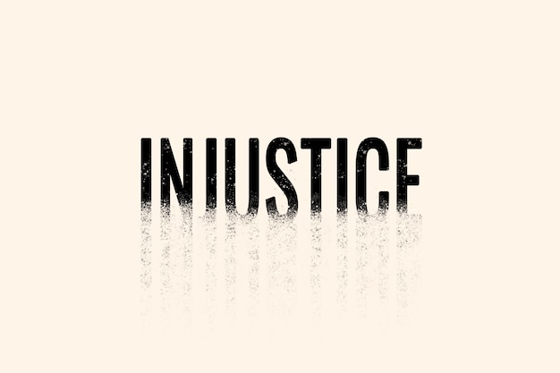 Photo gratuite typographie d'injustice en police crumble