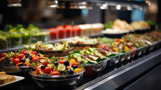 Photo gratuite une variété de repas préparés au supermarché