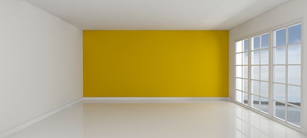 Vide avec une salle de mur jaune