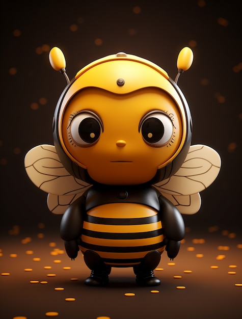 Photo gratuite voir le personnage de dessin animé d'insecte abeille 3d