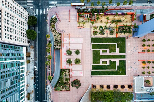 Vue aérienne créative du paysage urbain