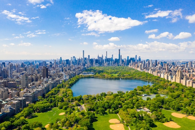 Photo gratuite vue aérienne du magnifique central park à manhattan, new york