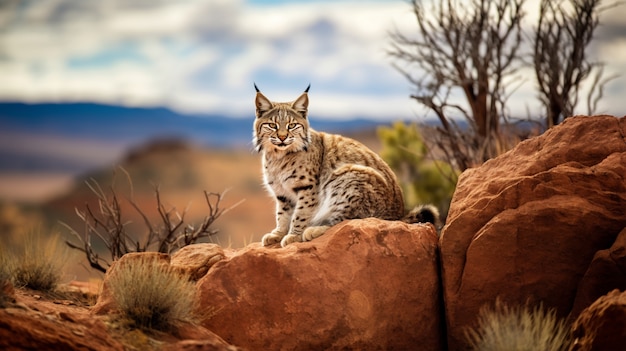 Photo gratuite vue du chat sauvage