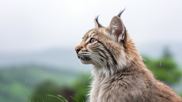 Photo gratuite vue du lynx roux sauvage dans la nature