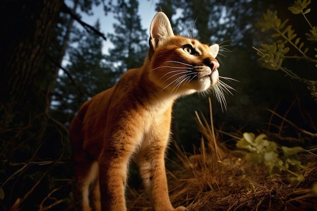 Photo gratuite vue du puma sauvage dans la nature