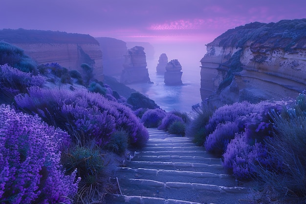 Photo gratuite vue des formations rocheuses avec le paysage naturel