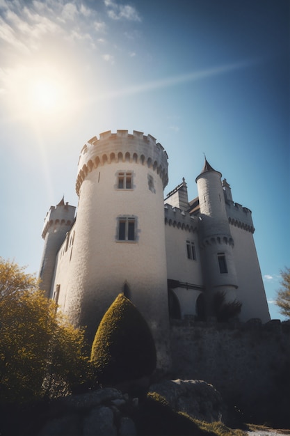 Photo gratuite vue sur l'imposant château avec paysage naturel