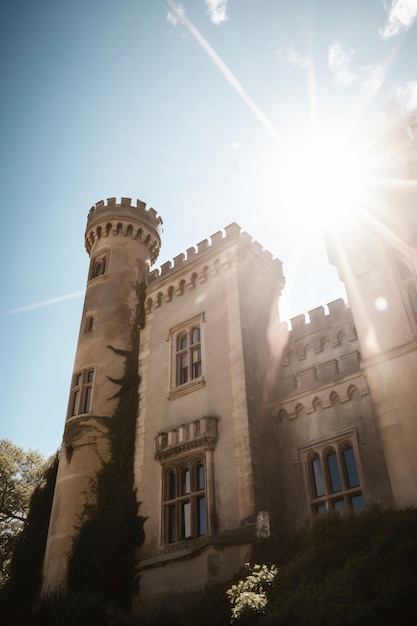 Photo gratuite vue sur l'imposant château avec paysage naturel