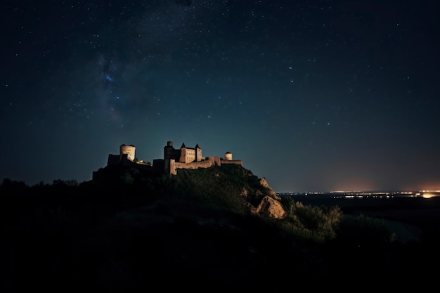 Photo gratuite vue sur l'imposant château avec paysage naturel