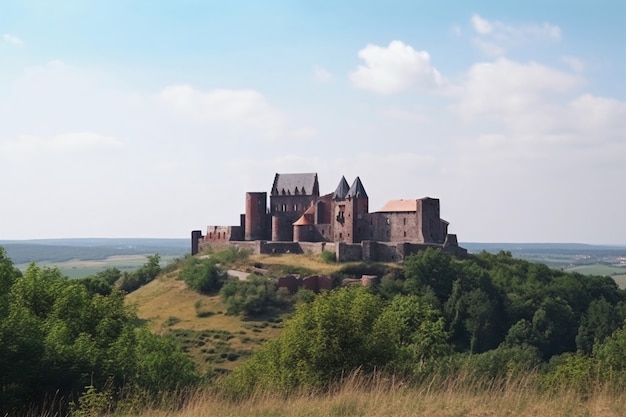 Photo gratuite vue sur l'imposant château avec paysage naturel