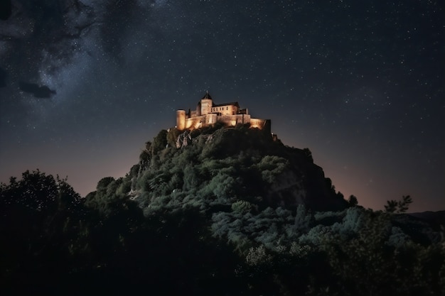 Photo gratuite vue sur l'imposant château avec paysage naturel