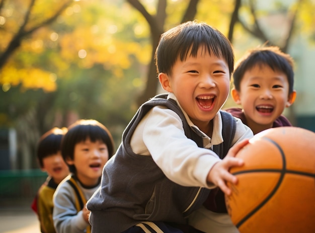 Photo gratuit vue des jeunes élèves qui fréquentent l'école