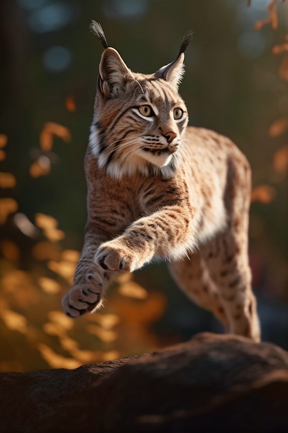 Photo gratuite vue sur le lynx sauvage dans la nature