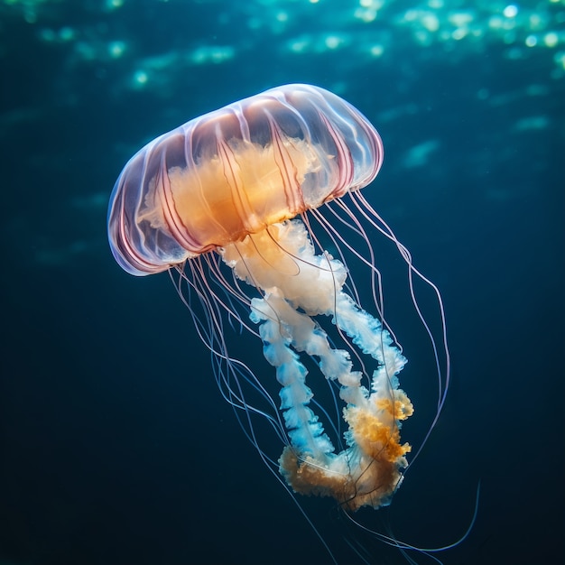 Photo gratuit vue de méduses majestueuses dans l'océan