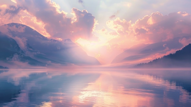 Photo gratuite vue de la montagne avec une esthétique de rêve