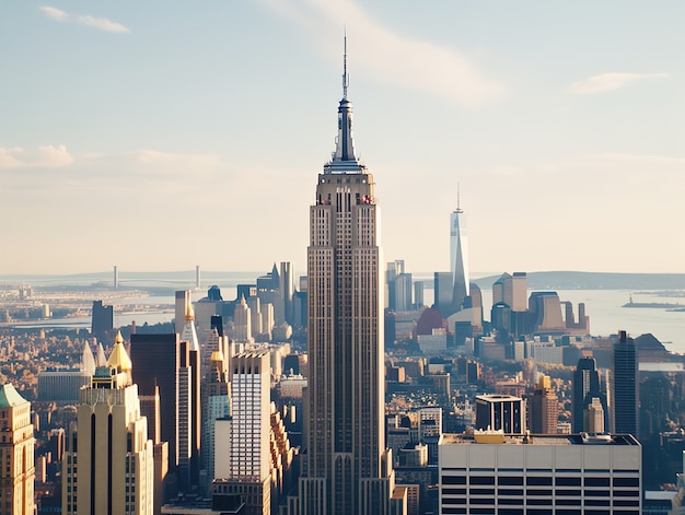 Photo gratuite vue de new york avec l'empire state building