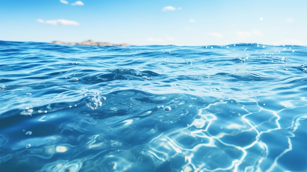 Photo gratuite vue sur l'océan ondulé ou l'eau de mer