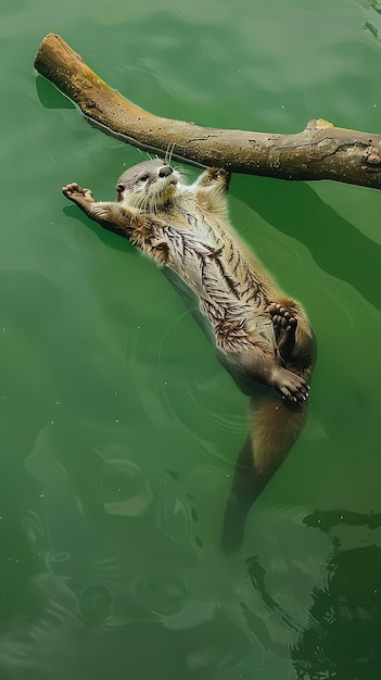 Photo gratuite vue rapprochée de la loutre dans la nature