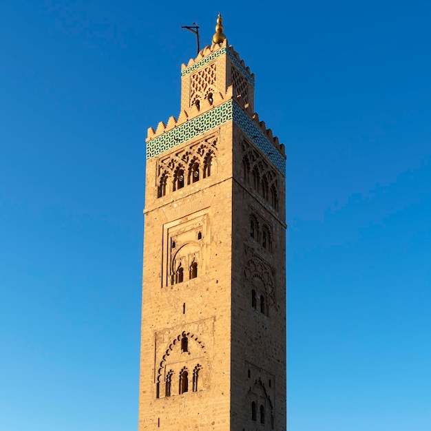 Photo gratuit vue verticale de la mosquée koutoubia marrakech