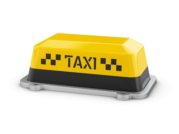 Photo 3d illustration de shield taxi isolé sur fond blanc.