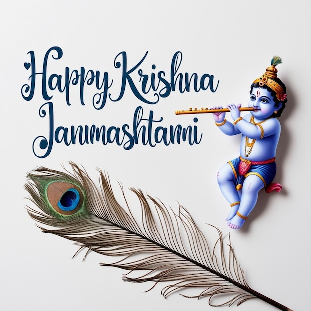 Affiche artistique du festival du Janmashtami