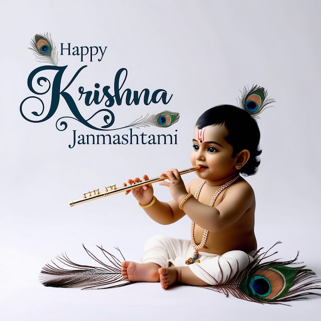 Affiche artistique du festival du Janmashtami