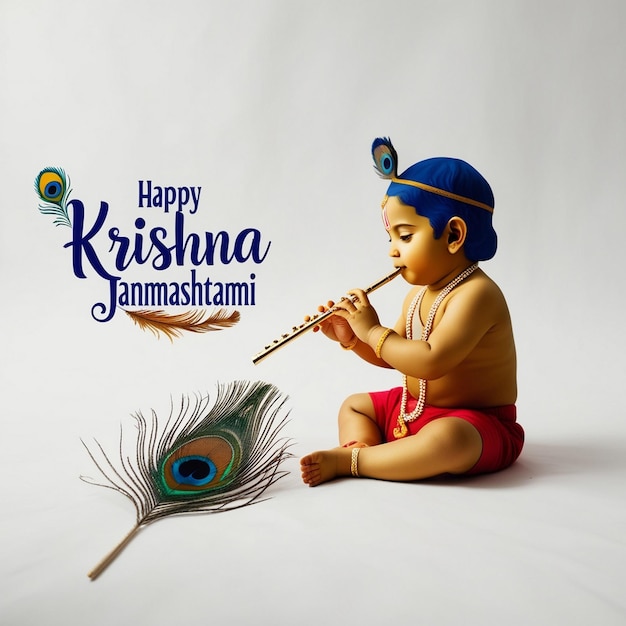 Affiche artistique du festival du Janmashtami