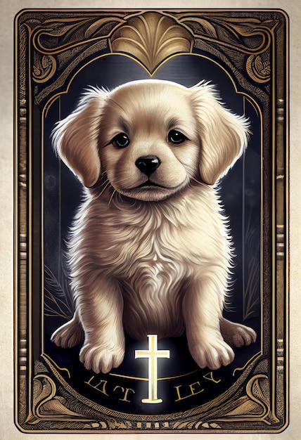 Une affiche d'un chien nommé le golden retriever.