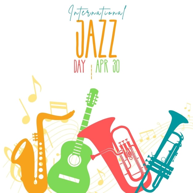 Photo une affiche de jazz avec un instrument de musique