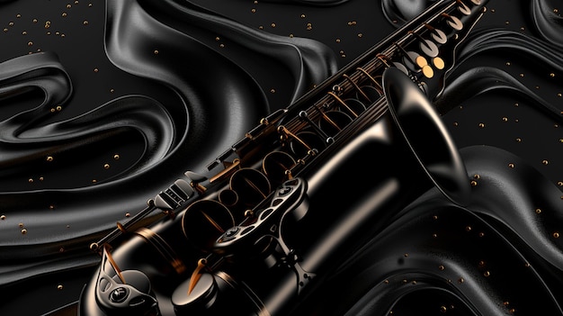 Photo une affiche pour le concept de café de jazz saxophone abstrait