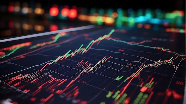 Analyse des données de marketing numérique des hommes d'affaires avec graphique de croissance économique